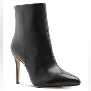 SCHUTZ Black Leather Michela High Heel Booties Size 7 NIB